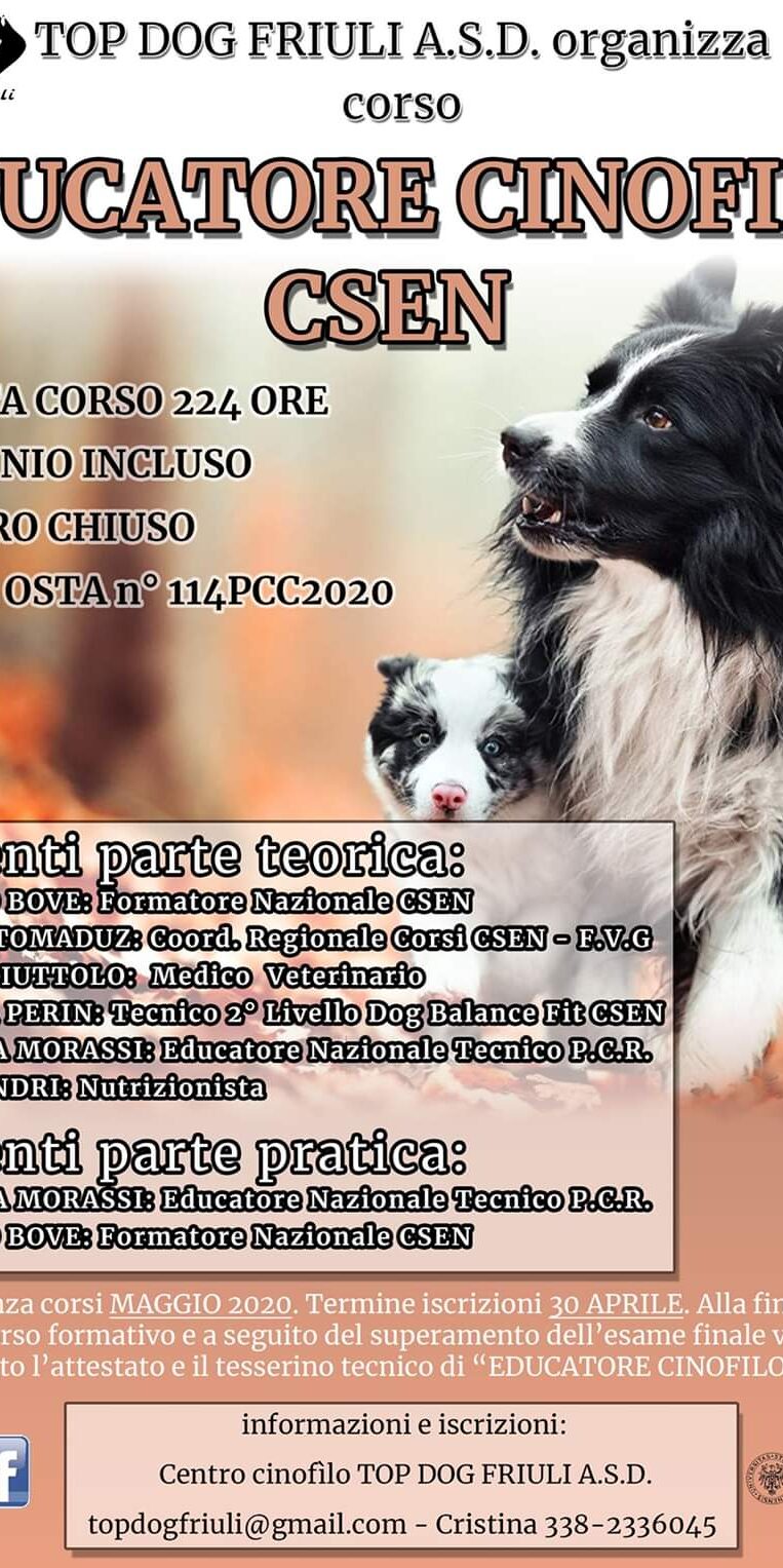 Corso Educatori Cinofili 114PCC2020