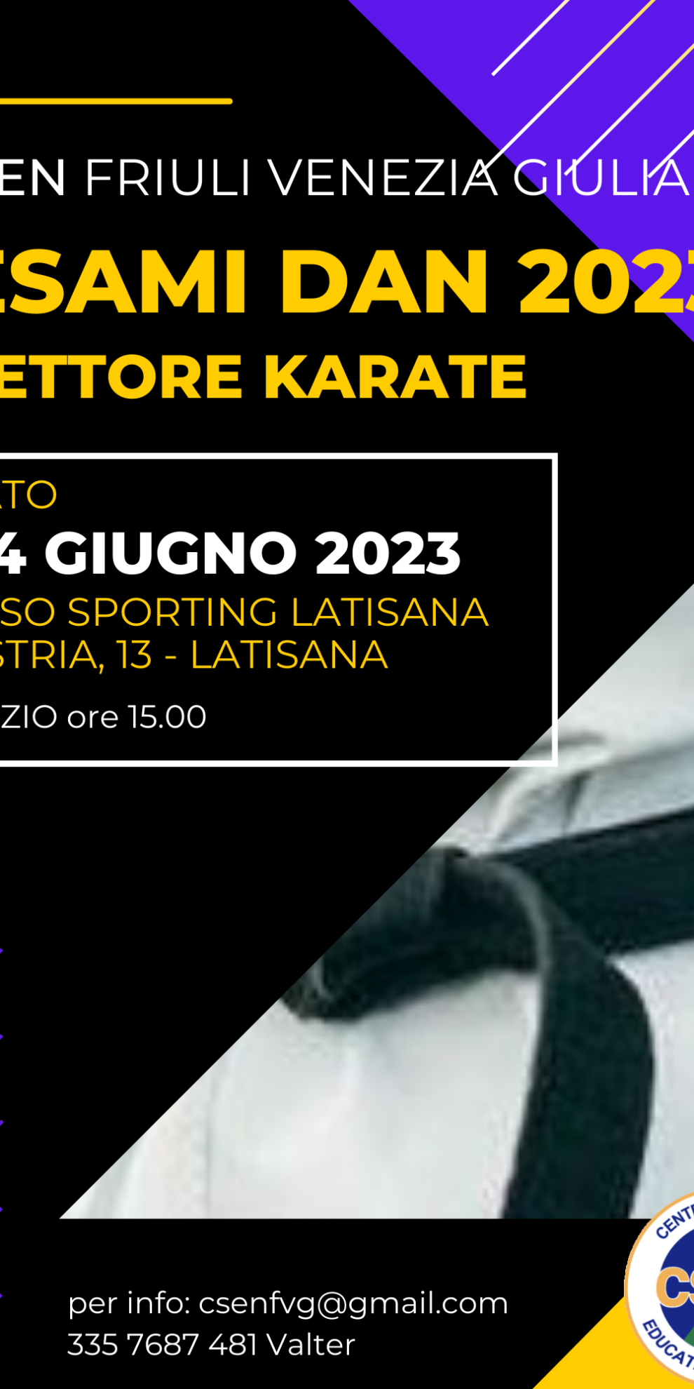 Locandina Esami DAN 2023
